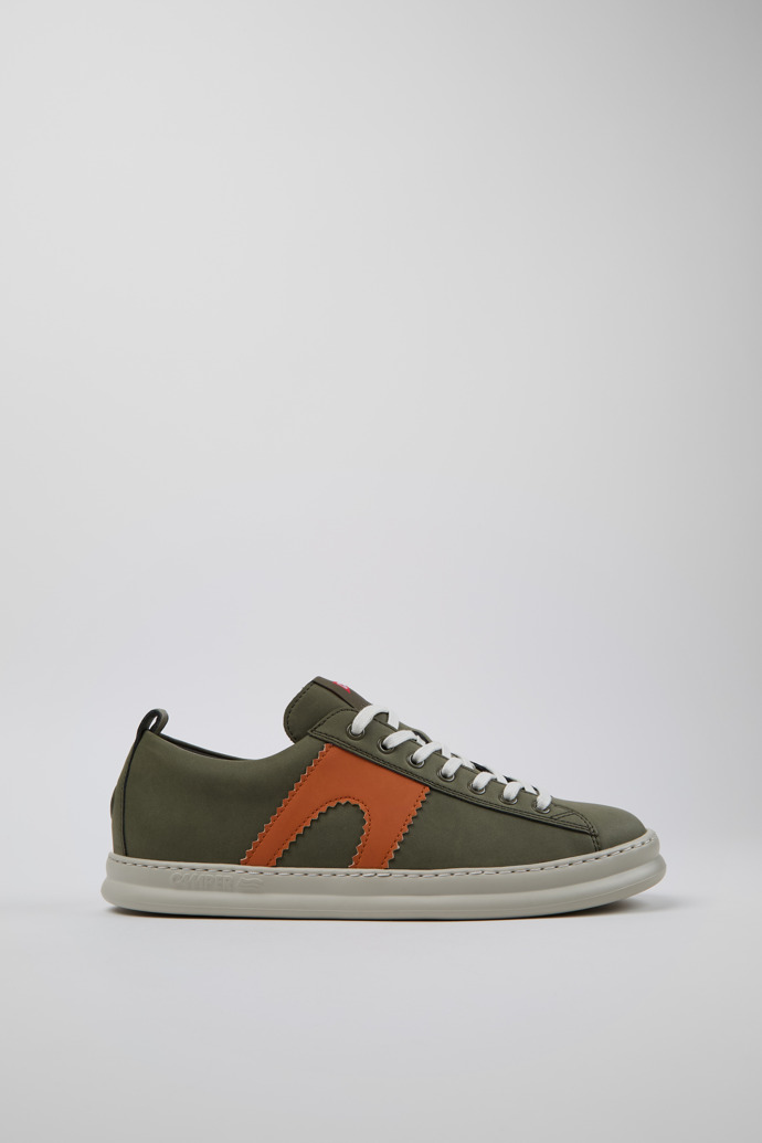 Side view of Runner Multicolor Recycled Leather Men's Sneakers.