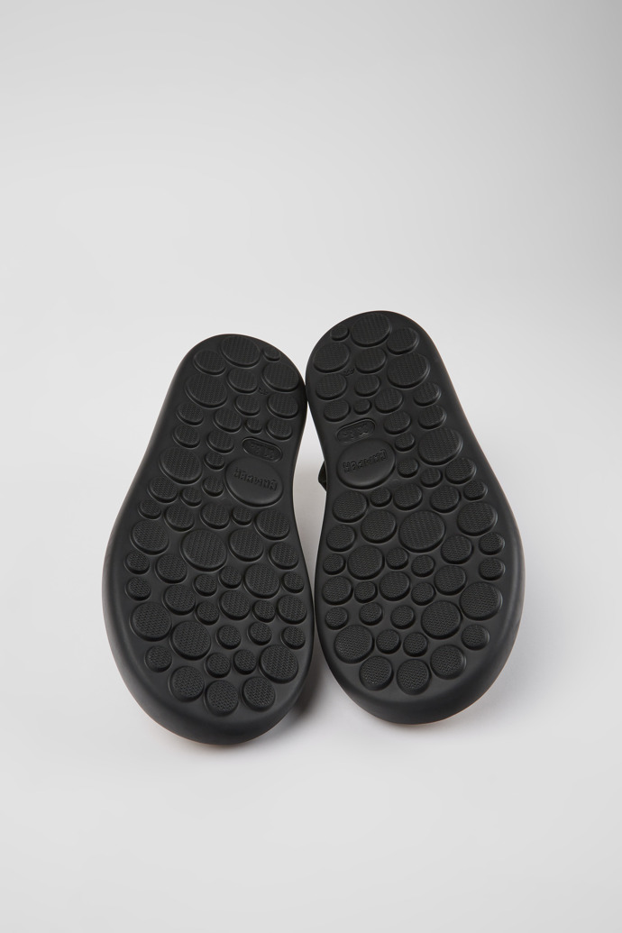 The soles of Pelotas Flota Black leather sandals for men