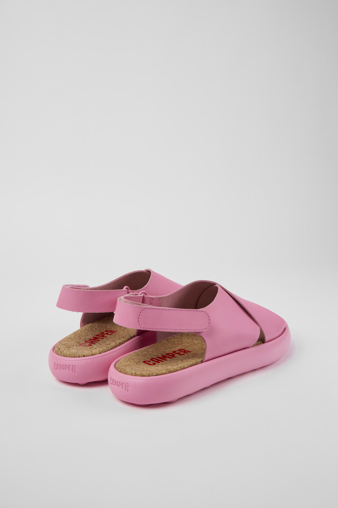 Back view of Pelotas Flota Pink leather sandals for men