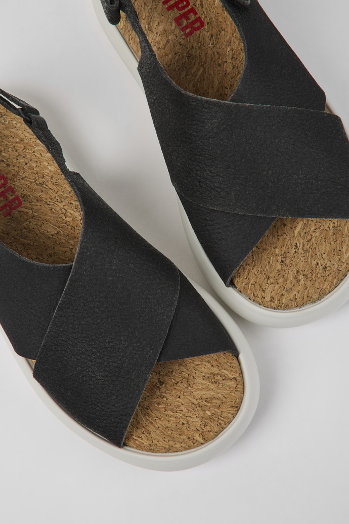 Close-up view of Pelotas Flota HyphaLite™ Black and white HyphaLite™ sandals for men