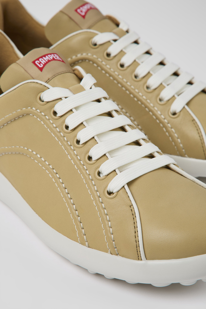 Close-up view of Pelotas XLite Beige leather sneakers for men