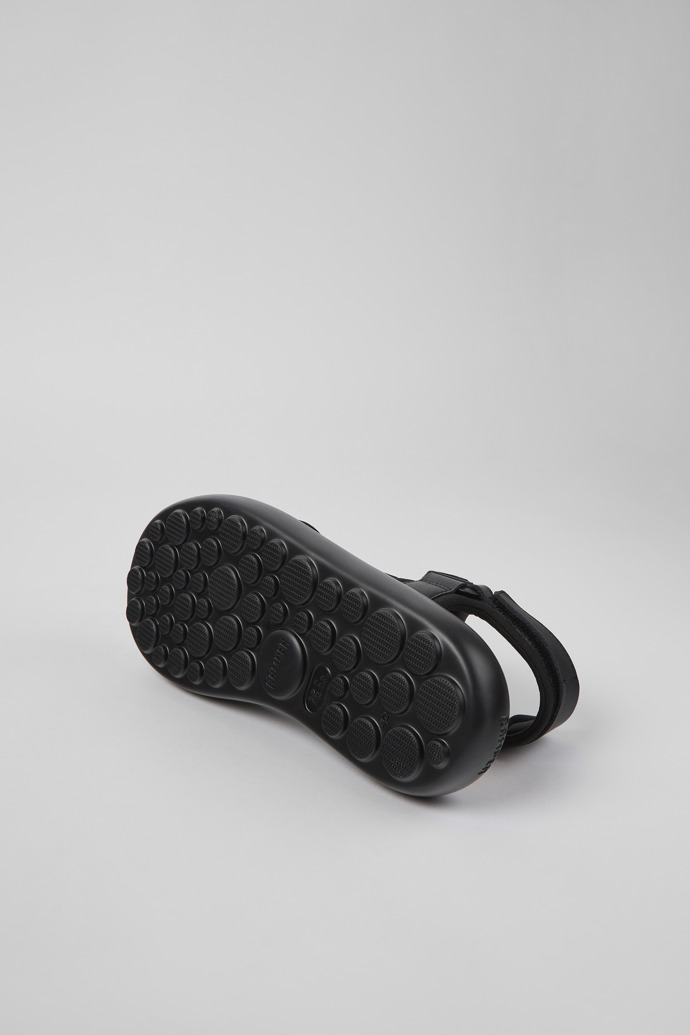 The soles of Pelotas Flota Black leather and textile sandals for men