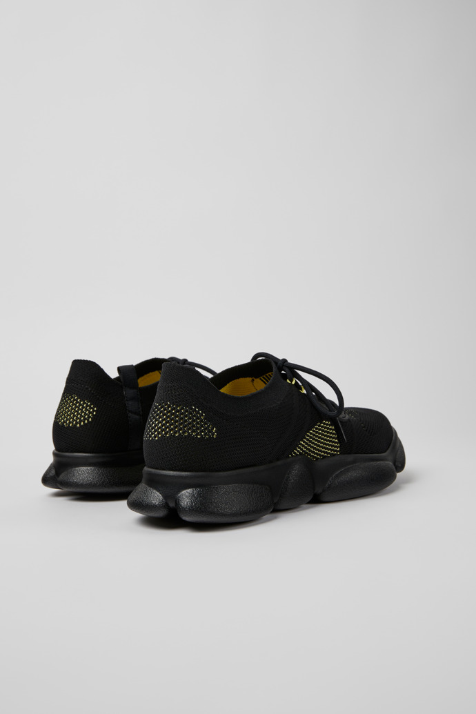 Back view of Karst Black textile sneakers for men