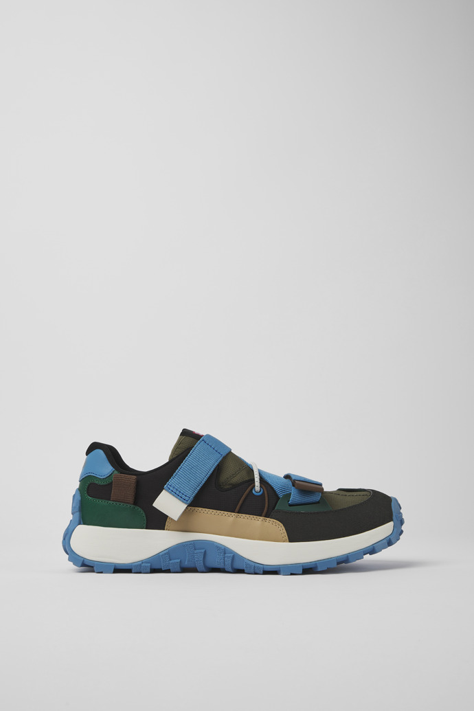 Side view of Twins Multicolored textile and nubuck sneakers for men