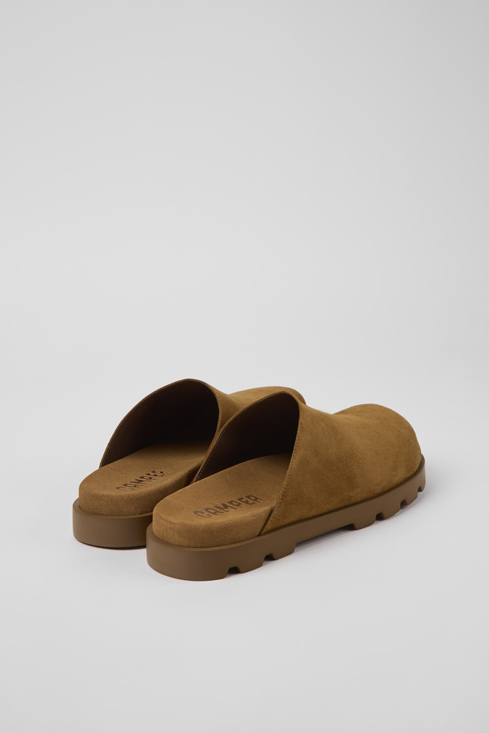 Back view of Brutus Sandal Brown leather clogs for men