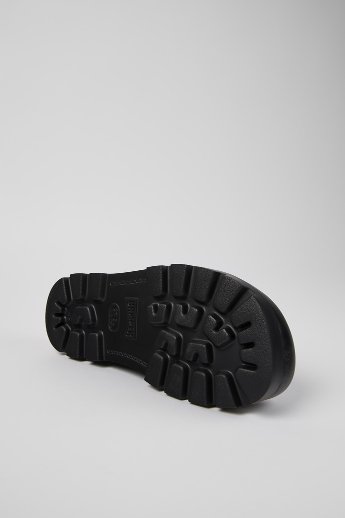 พื้นรองเท้าของ Brutus Sandal รองเท้าแตะแบบหัวปิดหนังสีดำสำหรับผู้ชาย