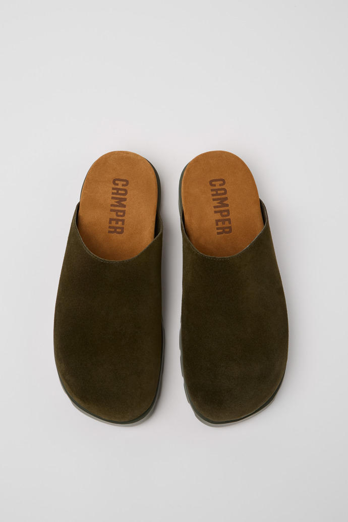 Brutus Sandal Sandalias de nobuk verde para hombre.