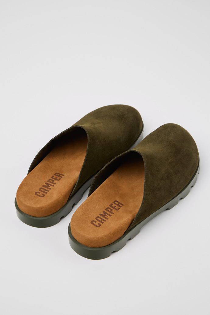 Brutus Sandal Sandalias de nobuk verde para hombre.