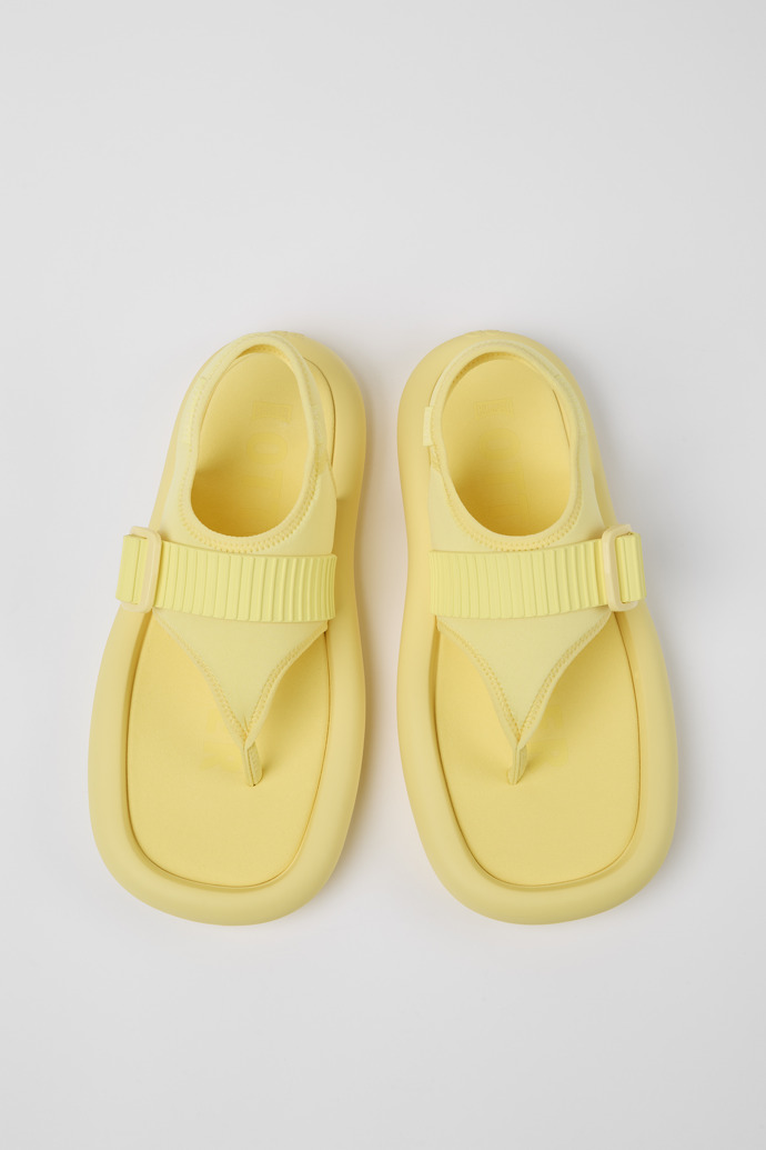 Overhead view of Camper x Ottolinger Yellow sandals for men by Camper x Ottolinger