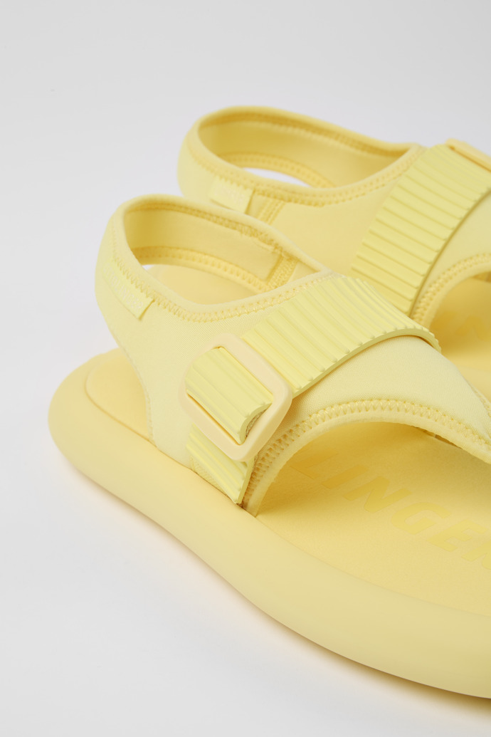 Close-up view of Camper x Ottolinger Yellow sandals for men by Camper x Ottolinger