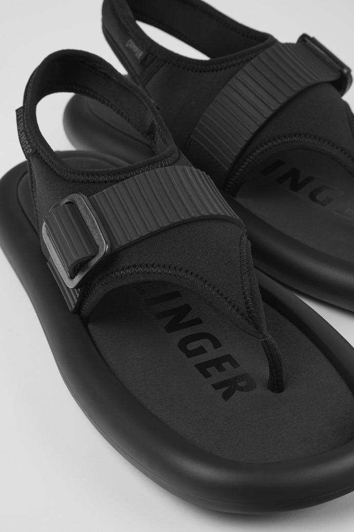Close-up view of Ottolinger Black sandals for men by Camper x Ottolinger
