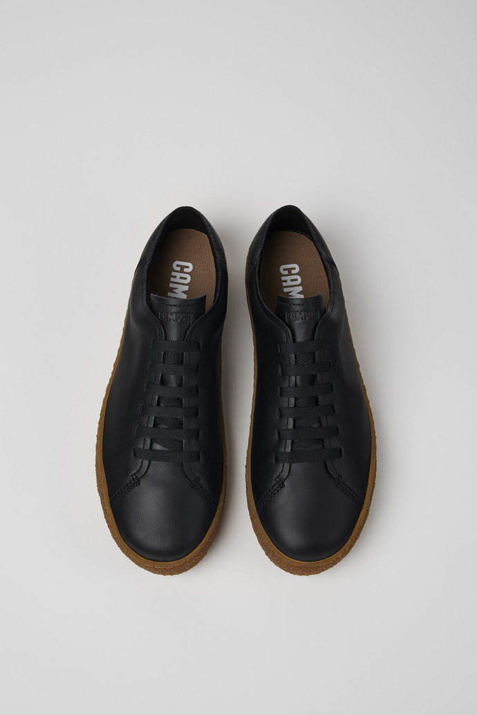 Overhead view of Peu Terreno Black leather shoes for men
