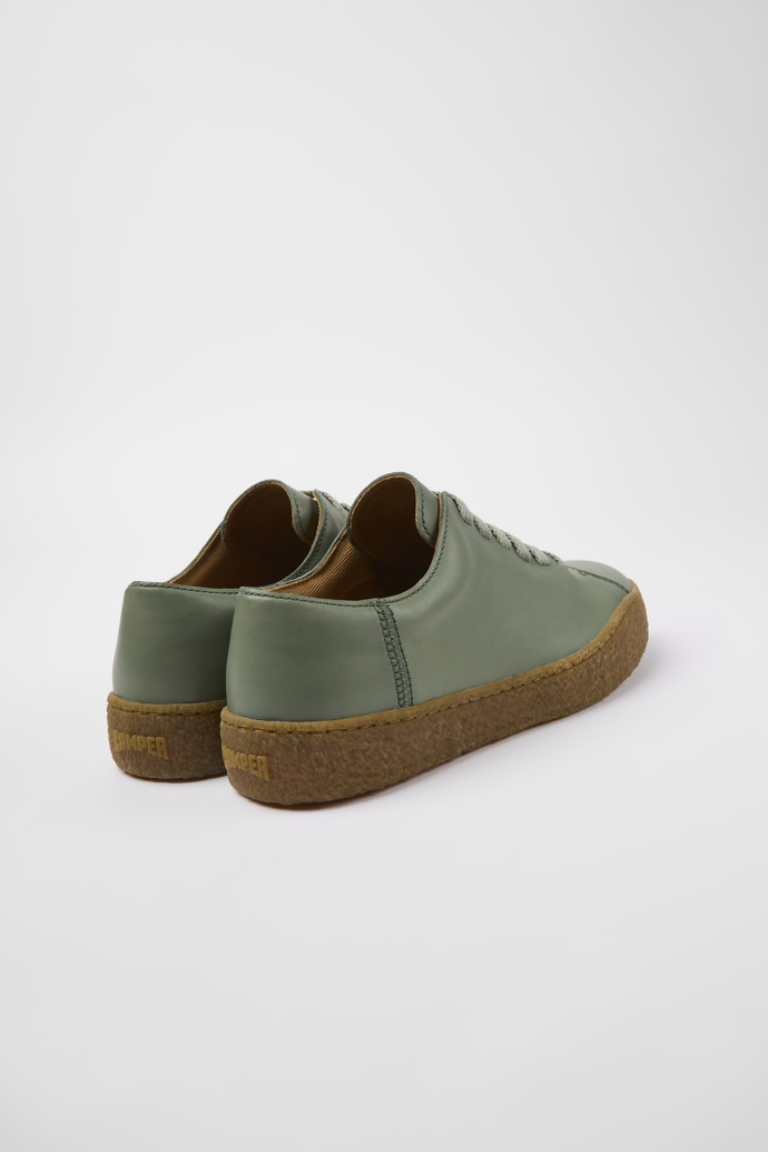 Back view of Peu Terreno Green leather shoes for men