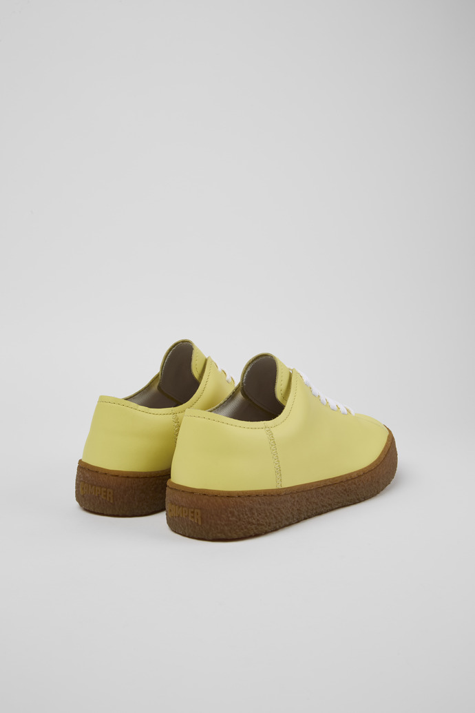 Back view of Peu Terreno Yellow Leather Sneaker for Men
