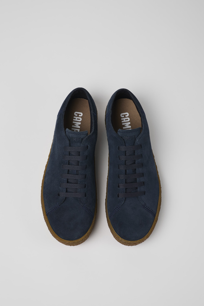 Overhead view of Peu Terreno Blue nubuck shoes for men