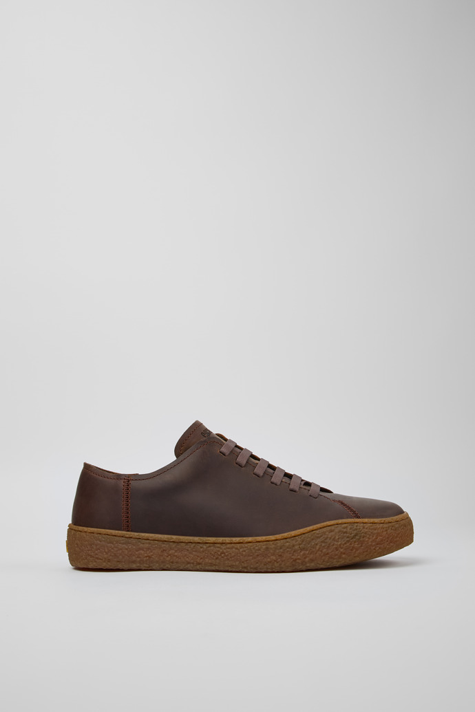 Side view of Peu Terreno Brown nubuck shoes for men