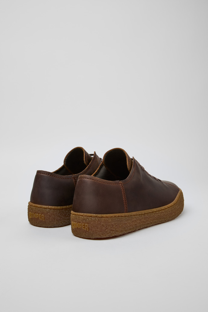 Back view of Peu Terreno Brown nubuck shoes for men