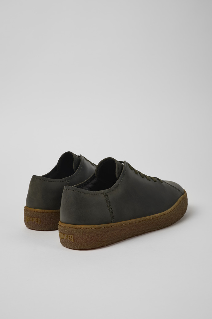 Back view of Peu Terreno Green nubuck shoes for men