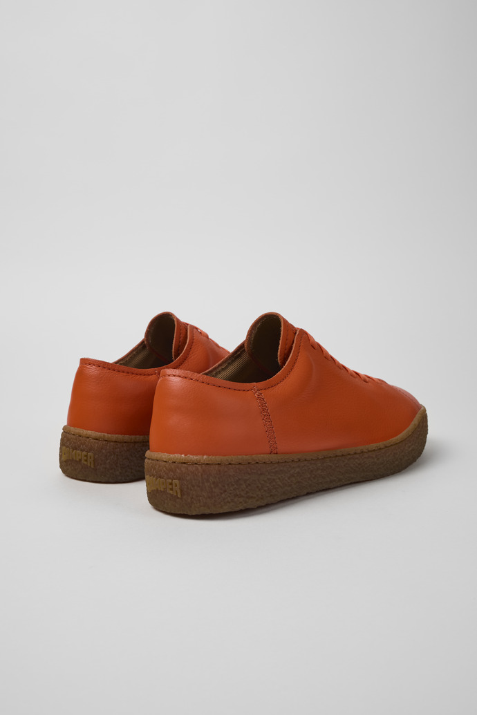 Back view of Peu Terreno Orange leather shoes for men