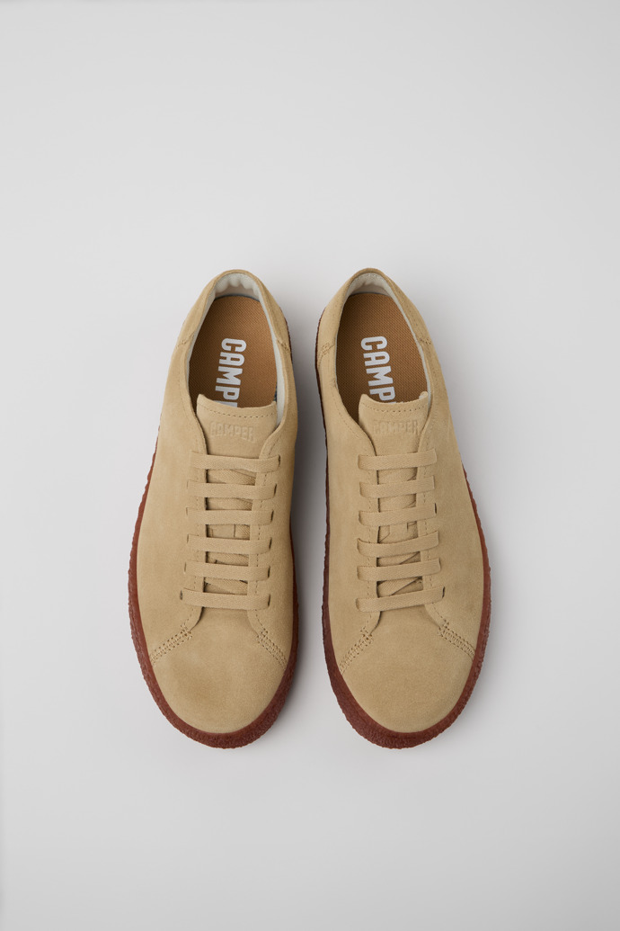 Peu Terreno Beige Nubuck Shoes for Men. modelin üstten görünümü