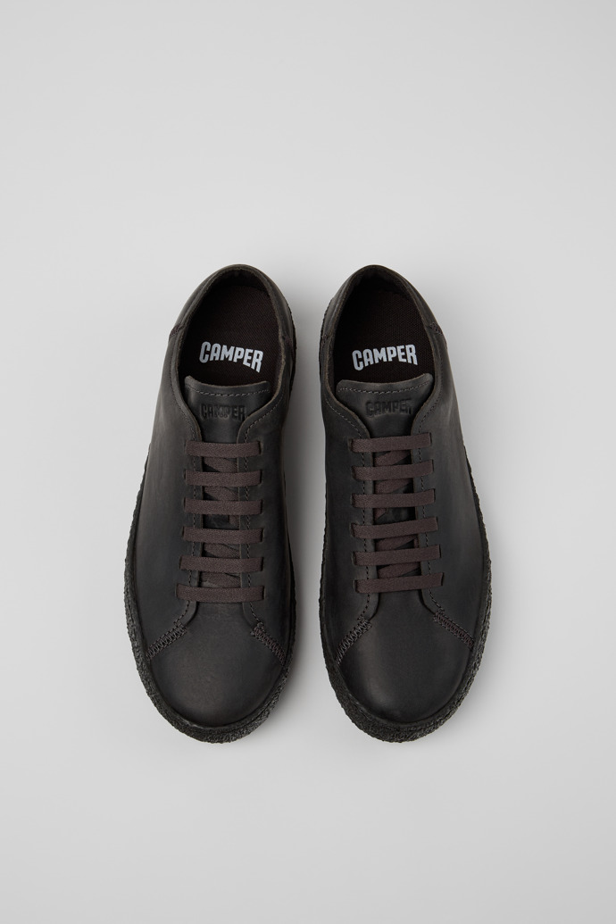Overhead view of Peu Terreno Gray Nubuck Shoes for Men.