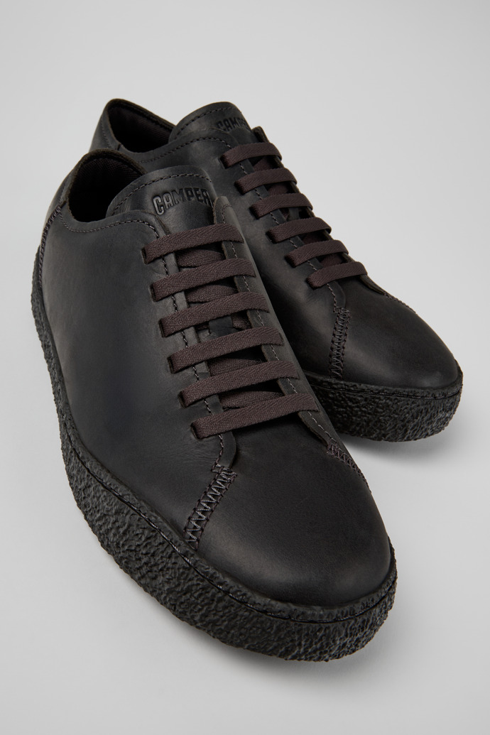 Close-up view of Peu Terreno Gray Nubuck Shoes for Men.