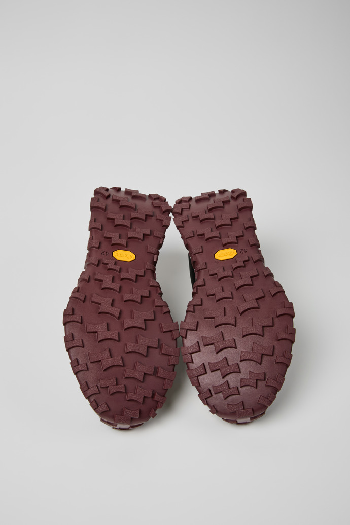 The soles of Drift Trail Black Leather and Nubuck Sneakers for Men.