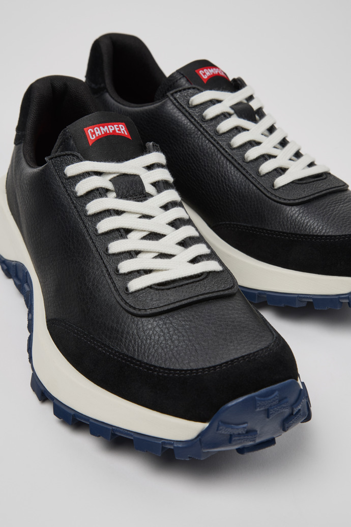 Drift Trail Sneakers negras de piel y nobuk para hombre.