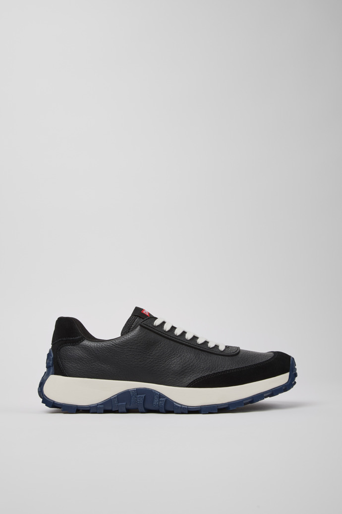 Drift Trail Sneakers negras de piel y nobuk para hombre.