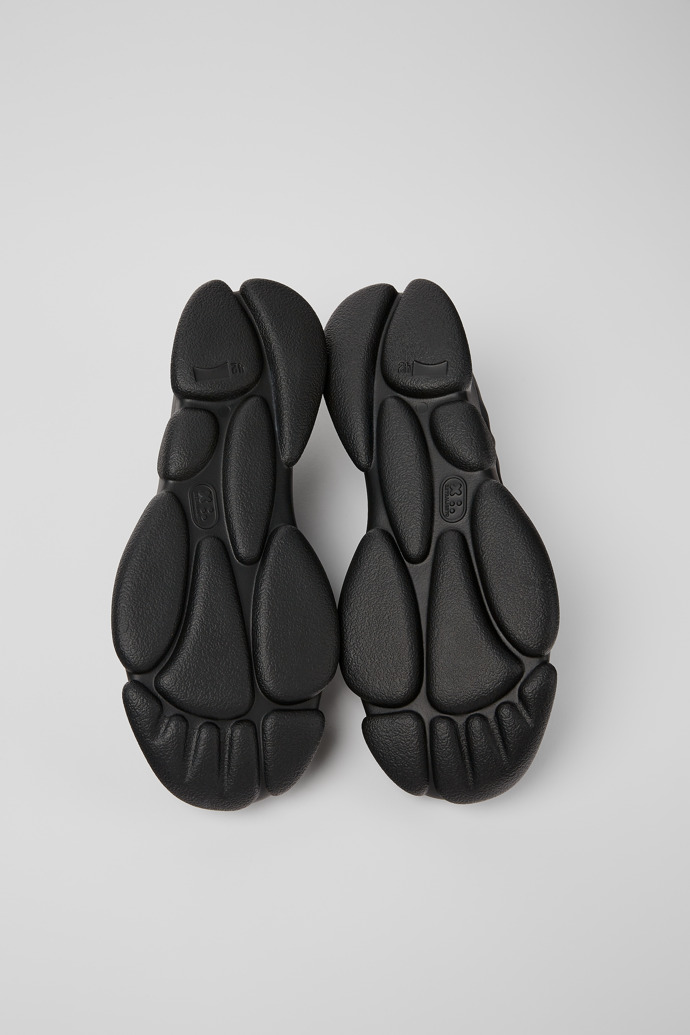 The soles of Karst Black leather ballerinas for men