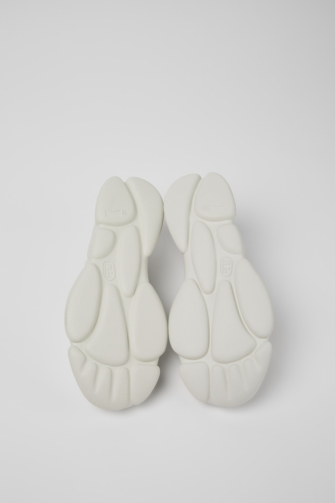 The soles of Karst White leather ballerinas for men