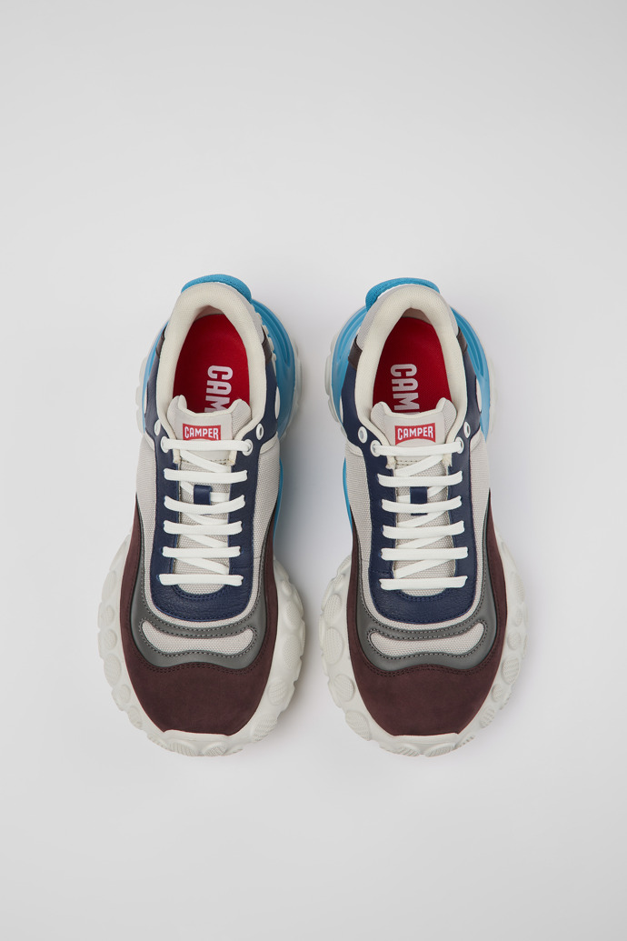Overhead view of Pelotas Mars Multicolored textile and nubuck sneakers for men