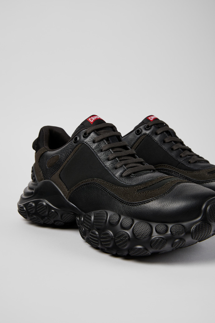 Close-up view of Pelotas Mars Black Textile/Leather Sneaker for Men