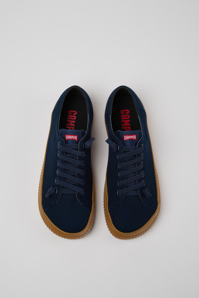 Overhead view of Peu Roda Blue TENCEL™ Lyocell Sneakers for Men.