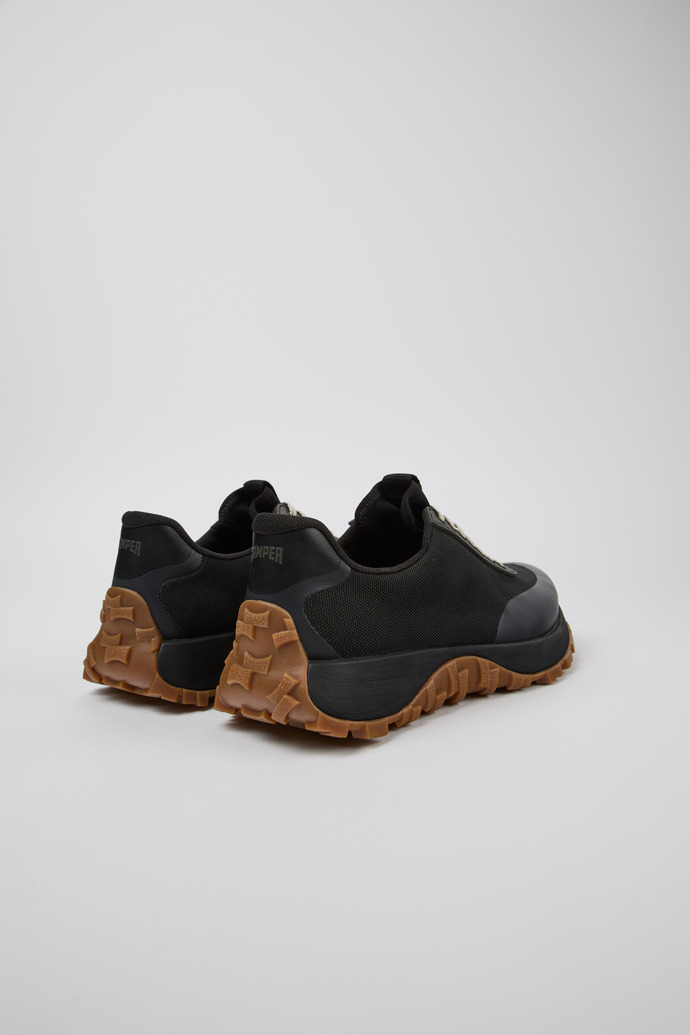 Back view of Drift Trail VIBRAM Black recycled PET sneakers for men