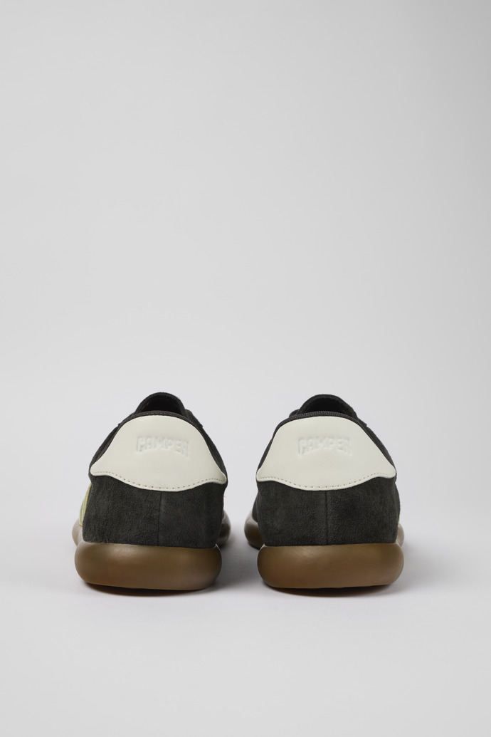 Back view of Pelotas Soller Dark Gray Nubuck/Leather Sneaker for Men