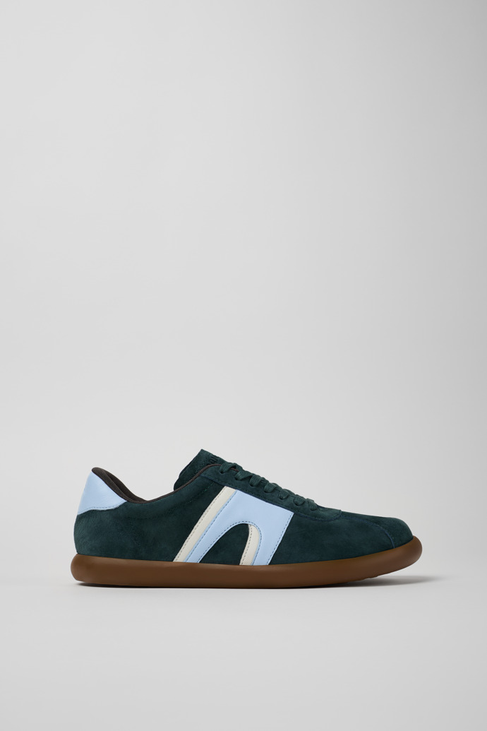 Side view of Pelotas Soller Green Nubuck/Leather Sneaker for Men