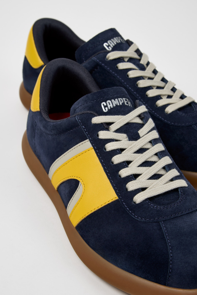 Close-up view of Pelotas Soller Multicolor Nubuck and Leather Sneakers for Men.