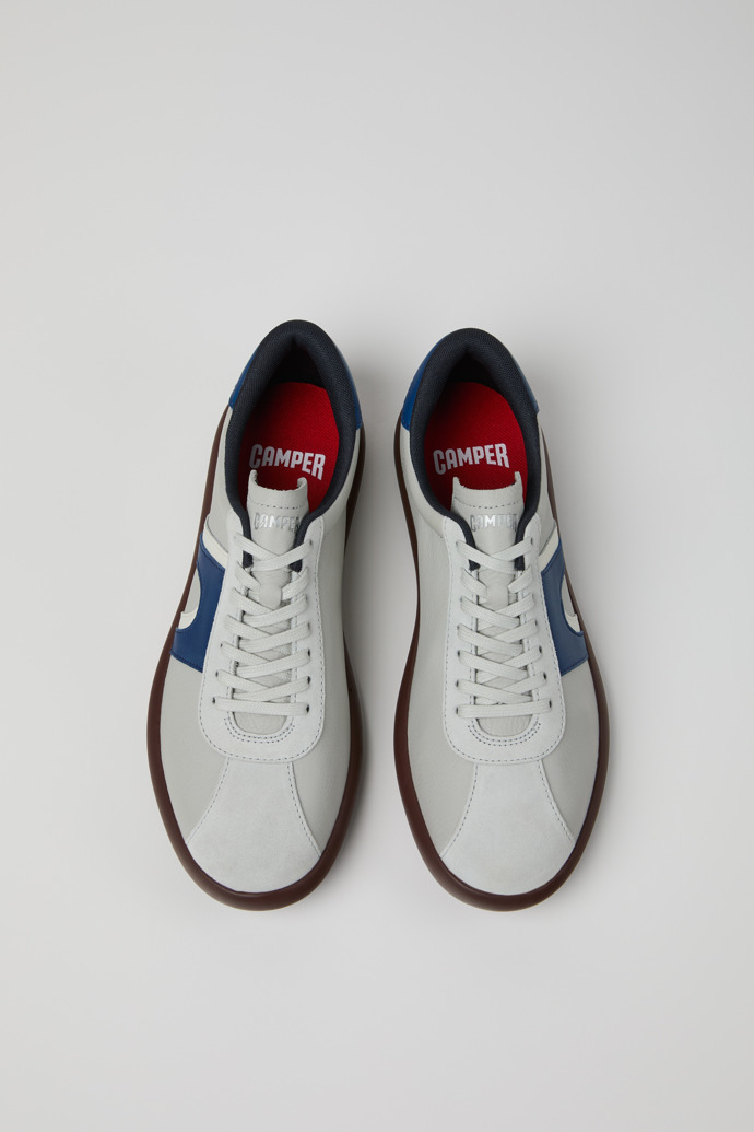 Overhead view of Pelotas Soller Multicolor Leather and Nubuck Sneakers for Men.