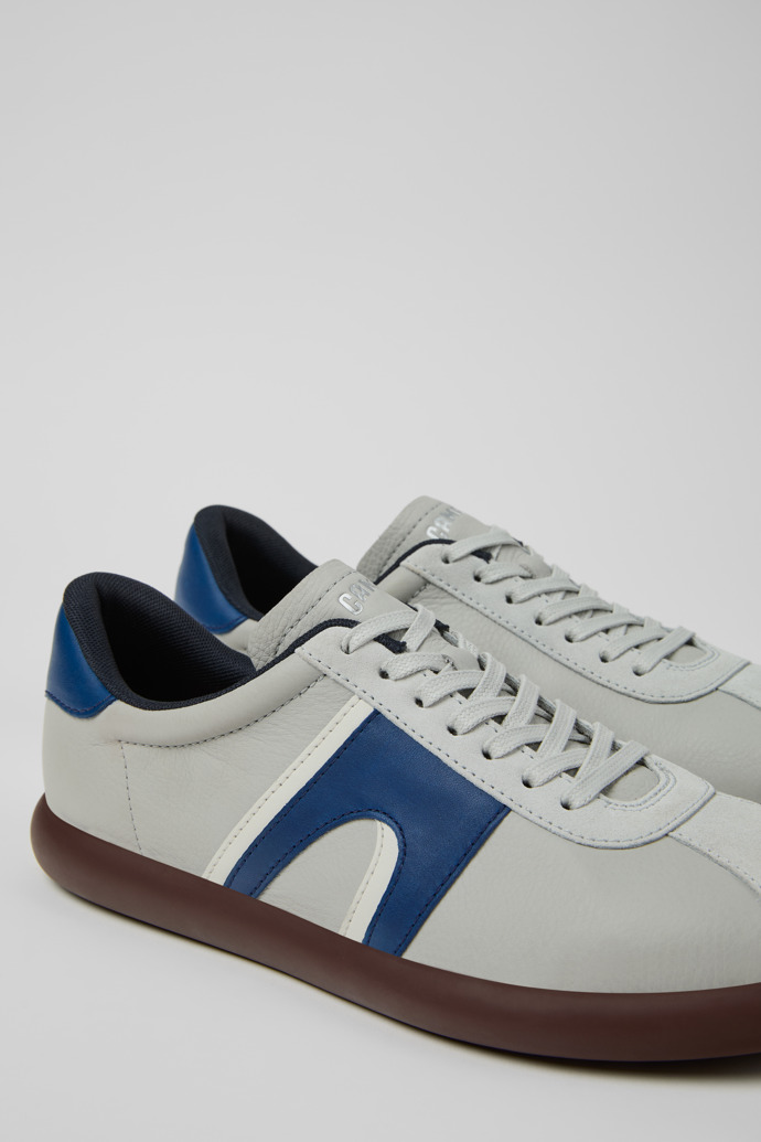 Close-up view of Pelotas Soller Multicolor Leather and Nubuck Sneakers for Men.