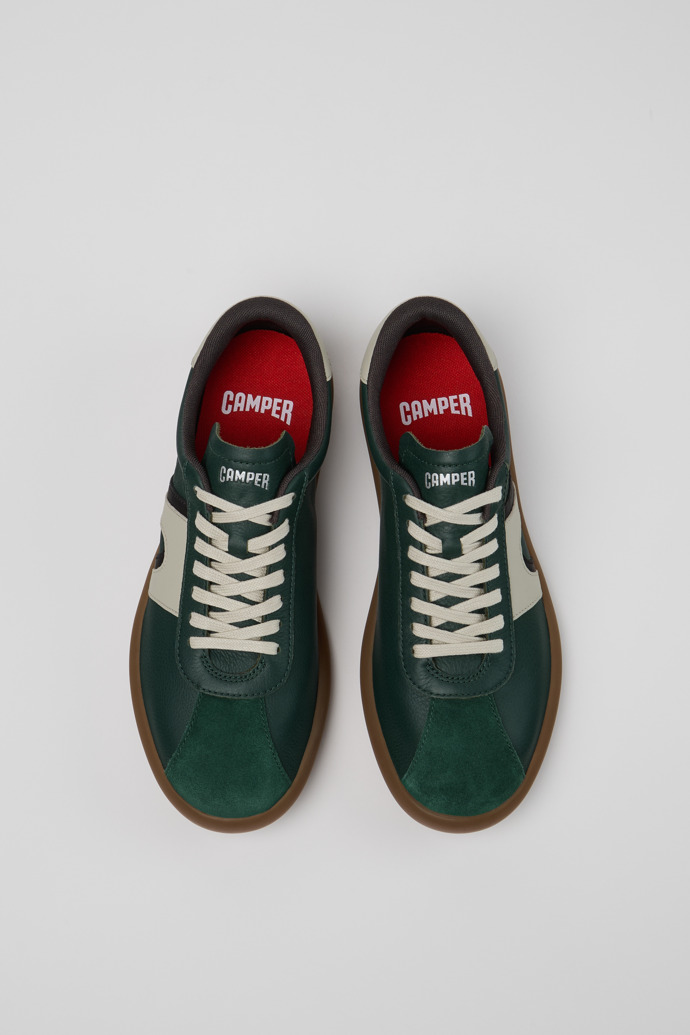 Overhead view of Pelotas Soller Multicolor Leather and Nubuck Sneakers for Men.