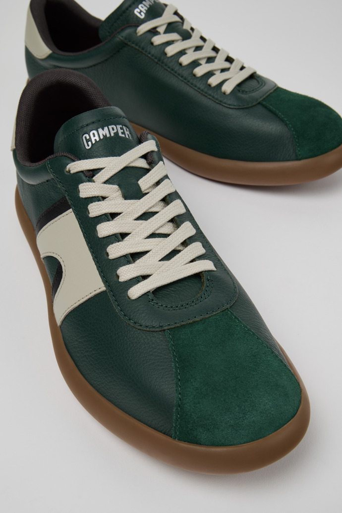Close-up view of Pelotas Soller Multicolor Leather and Nubuck Sneakers for Men.