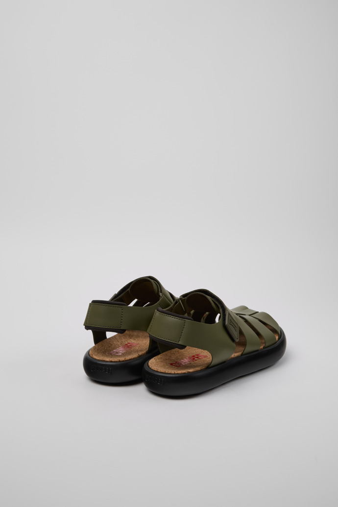 Back view of Pelotas Flota Green Leather Men's Sandals.