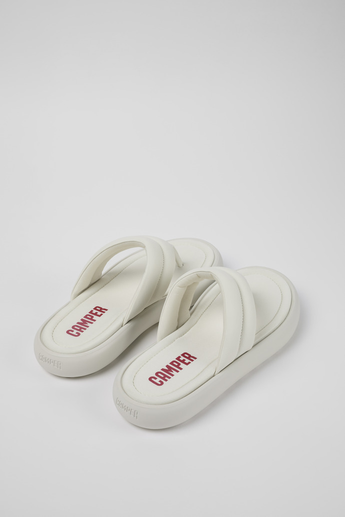 Back view of Pelotas Flota White Leather Flip-Flop for Men