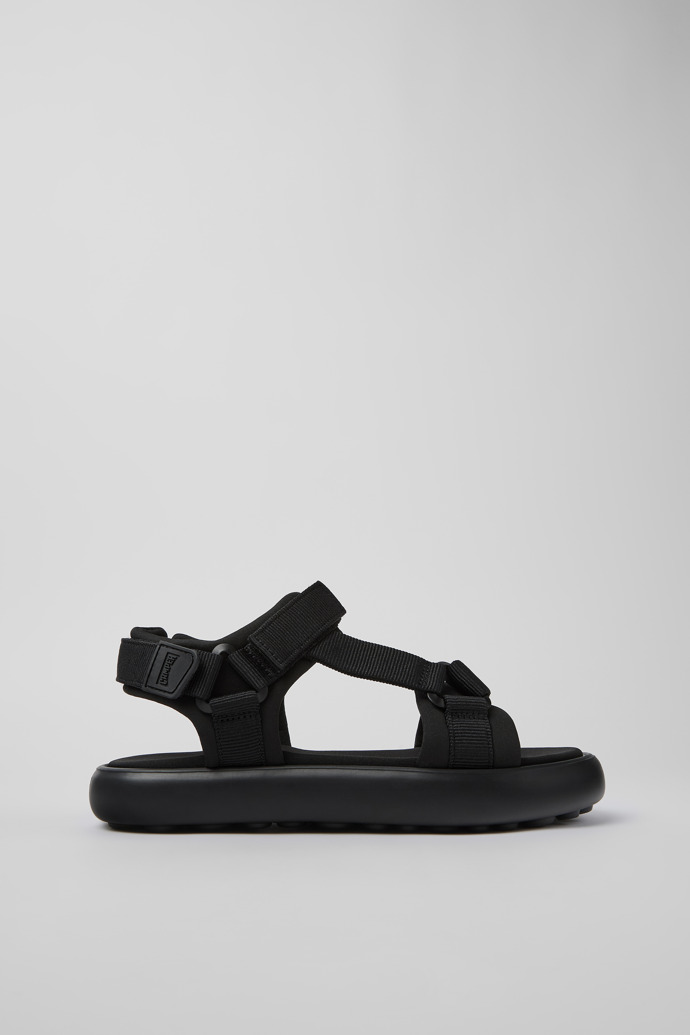 Image of Side view of Pelotas Flota Black Textile Sandal for Men
