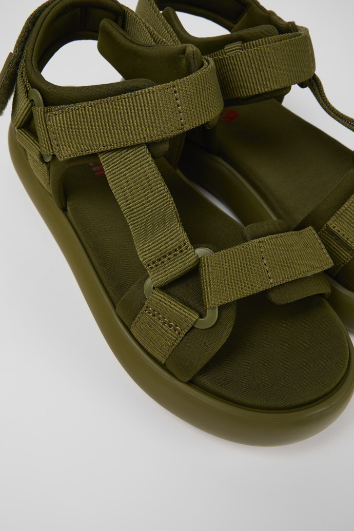 Close-up view of Pelotas Flota Green Textile Sandal for Men