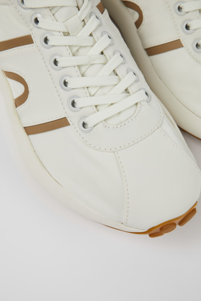 Close-up view of Pelotas Athens White Textile Sneaker for Men