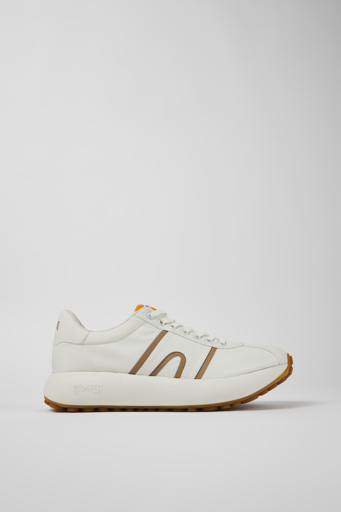 Image of Side view of Pelotas Athens White Textile Sneaker for Men