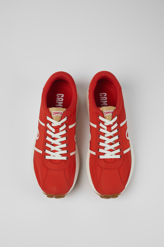 Overhead view of Pelotas Athens Red Textile Sneaker for Men