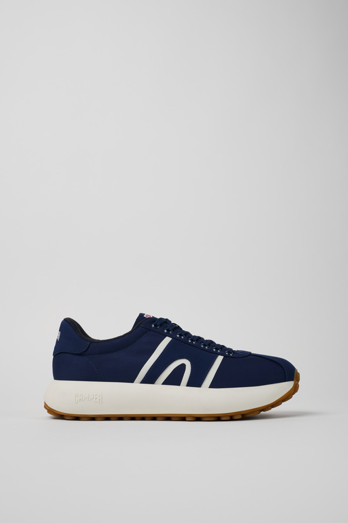 Image of Side view of Pelotas Athens Blue Textile Sneaker for Men